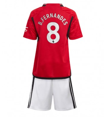 Maillot de foot Manchester United Bruno Fernandes #8 Domicile enfant 2023-24 Manches Courte (+ pantalon court)